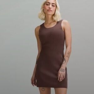 LULULEMON TIGHT-FIT KNIT TANK DRESS.   JAVA